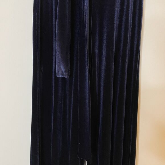 Misa Los Angeles Aliya Velvet Pant Wide Leg Full Length Date Trip Blue XS NWOT - Picture 4 of 12